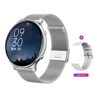 (Silver mesh, GPS Motion Track) New Smart Watch WoMen For Samsung 1.39'' IPS Display Voice Calli