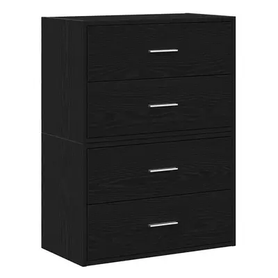 (black, pcs) vidaXL Cabinets with Drawers Cupboard Sideboard Highboard Engineered Wood