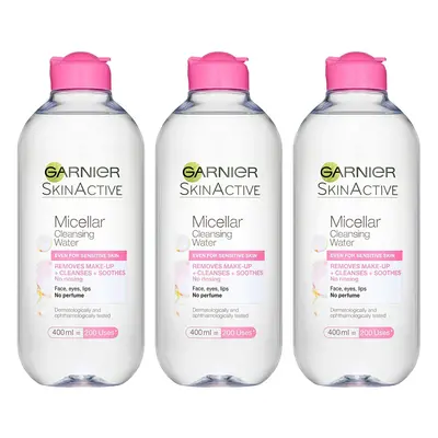 Garnier Micellar Cleansing Water Sensitive Skin, Soothing Face and Eye Make-Up Remover and Clean