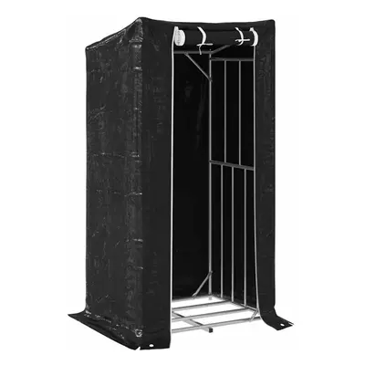 (100 x x cm) vidaxL Firewood Rack with Rain Cover 100.5x100.5x110.5 cm Galvanised Steel