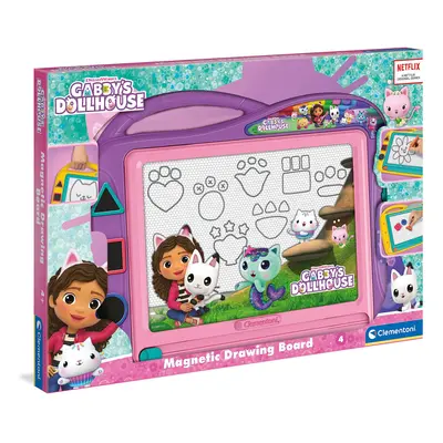 Clementoni - - Gabby's Dollhouse - Magnetic Drawing Board - Doodle Pad With Stamps For Toddlers,