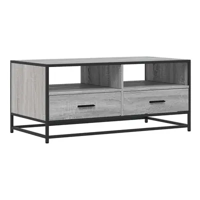 (grey sonoma) vidaXL Coffee Table Hall End Table Side Table Black Engineered Wood and Metal