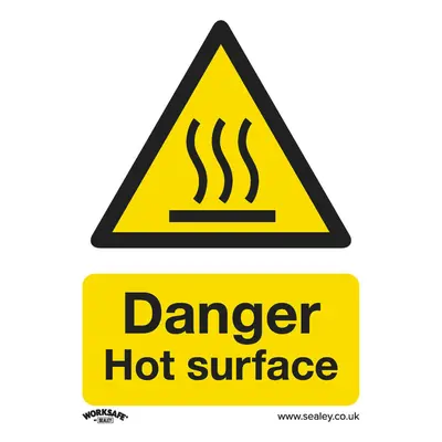 10x DANGER HOT SURFACE Health & Safety Sign - Rigid Plastic x 100mm Warning