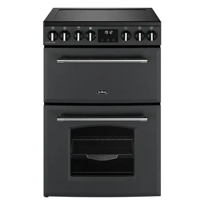 Belling Farmhouse 60E 60cm Electric Mini Range Cooker Ceramic Hob, Anthracite, A/A Rated