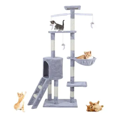 Cat Tree 145cm Cat Scratch Posts Multi Level Stable Cat Climbing Tower Cat for Kitty