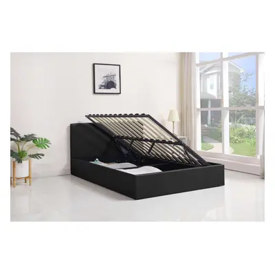 Ottoman Stoarge Bed black small double 4ft leather and Mattress bedroom furniture