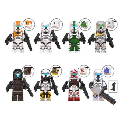 (Style N) 8pcs Star Wars Clone Trooper Cody Rex Commander fit Lego Minifigures