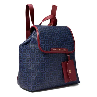 Tommy Hilfiger Kennedy II Flap Backpack wHangoffCoated Square Monogram Tommy NavyCharcoal Blue O