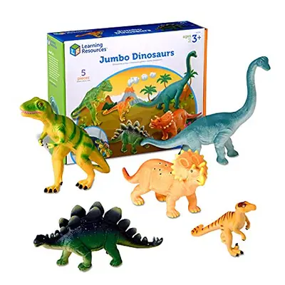 Learning Resources Jumbo Dinosaurs I T-Rex, Brachiosaurus, Stegosaurus, Triceratops, and Raptor,