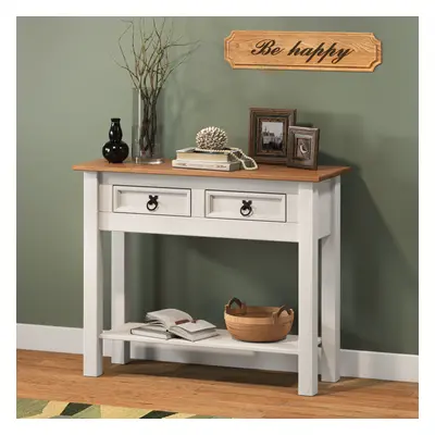 Corona White Drawer Console Table