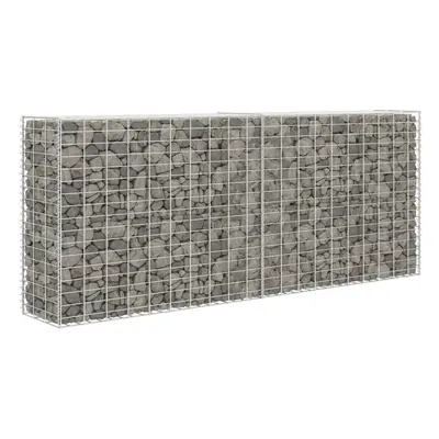 vidaXL Gabion Basket Steel 85x30x200cm Silver Garden Landscaping Wall Rock