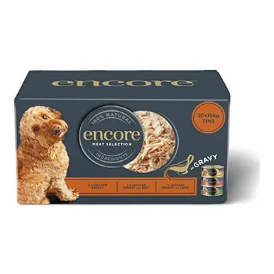 Encore 100% Natural Wet Dog Food, Grain Free, Multipack Meat Selection in 156g (Pack of 20)