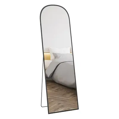 HOMCOM Full Length Mirror with Aluminium Alloy Frame Hanging or Leaning Black