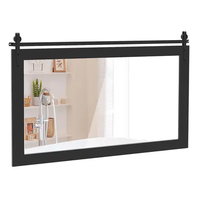 Farmhouse Bathroom Wall Mounted Mirror Explosion-proof Mirror-Black