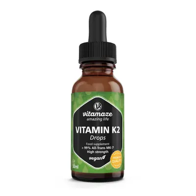 Vitamin K2 Drops, mcg Vitamin K2 per Daily Dose, High Strength, Vegan & Liquid, MK-7 Menaquinone