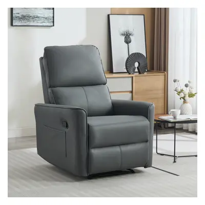 (Grey) MADRID MANUAL AIR LEATHER RECLINER CHAIR