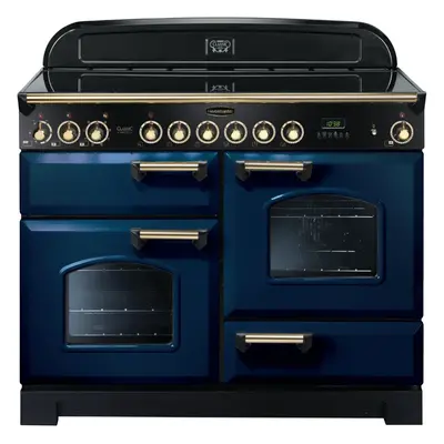 Rangemaster CDL110ECRB/B Classic Deluxe Regal Blue with Brass Trim 110cm Ceramic Range Cooker - 