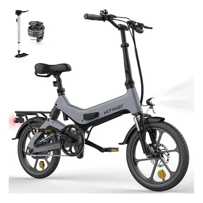 HITWAY BK2 Folding E-Bike With Inch Wheel Size Black + Grey