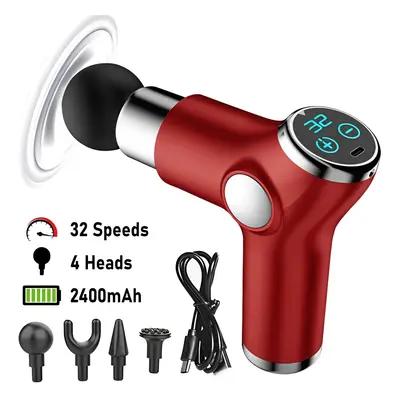 (Red Speed with Touch LCD) LCD Massage Gun Massager Percussion Vibrating