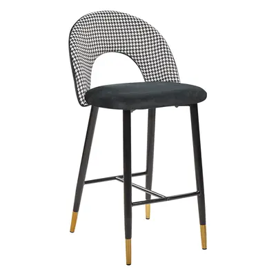 Set of Bar Chairs FALTON Velvet Black-White