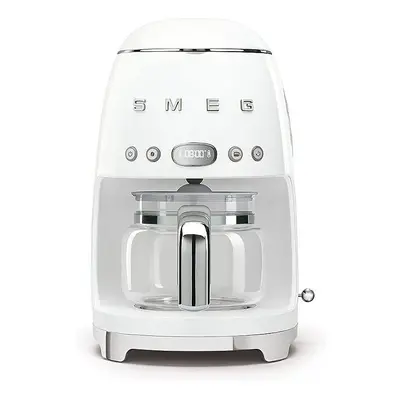 Smeg DCF02WHUK Drip Coffee Machine, Auto-Start Mode, Reuseable Filter, Digital Display, Anti-Dri