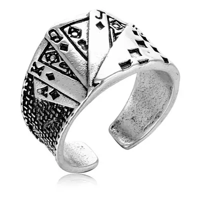 Poker style men's ring adjustable ring jewelry