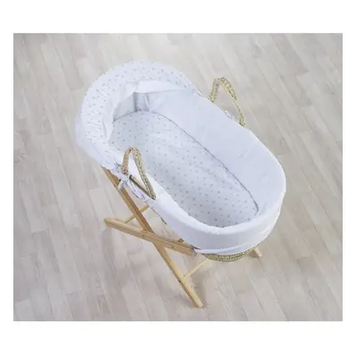 Little Star Grey Palm Moses Basket with Opal Folding Stand Natural