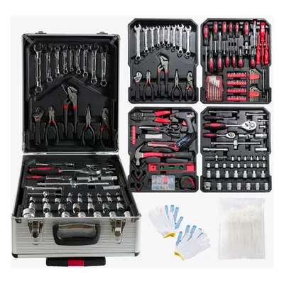 AREBOS pcs Tool Kit with Metal Tool Box DIY Hand Tools Storage