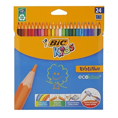 LIKE-NEW BIC Kids Evolution ECOlutions Colouring Pencils, Assortment of Coloured Pencils (4.3mm)