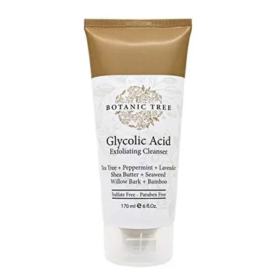 Botanic Tree Glycolic Acid Face Wash-Facial Exfoliating Cleanser w/ 10% Glycolic Acid-Acne Facia