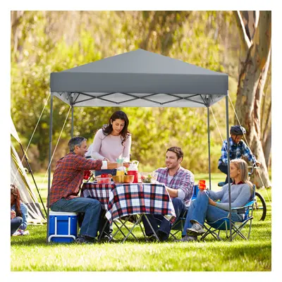 2x2M Pop-up Canopy Pop Up Tent Sun Shelter w/ Adjustable Heights Grey