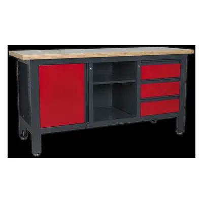 Workstation with Drawers, Cupboard & Open Storage