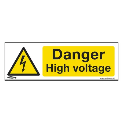 Warning Safety Sign - Danger High Voltage - Self-Adhesive Vinyl - Pack of