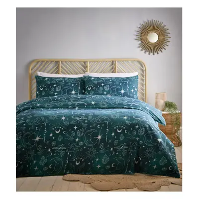 (Super King) Duvet Set Celestial Sun Moon Teal