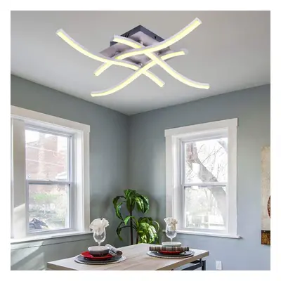 Modern LED Ceiling Light Curved Modern Creative Chandelier with PCS Wave Shape Ceiling Lamp for 