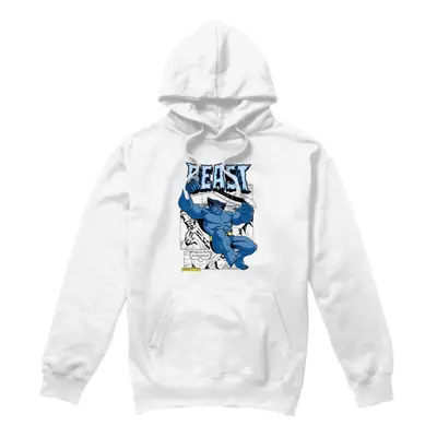 (S, White) Marvel Mens X-Men Beast Comic Hoodie