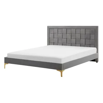 Bed LIMOUX x cm (EU Double) Velvet Grey