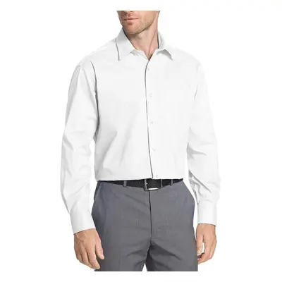 Tommy Hilfiger mens Regular Fit Non Iron Solid Dress Shirt White 14.5 Neck -33 Sleeve Small US