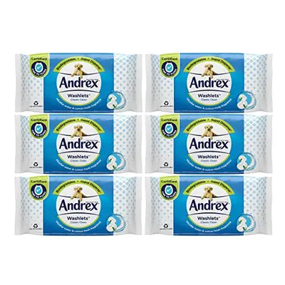 Andrex Compatible Classic Clean Washlets Wipes, Packs Of Wipes - Flushable Washlets - Biodegrada