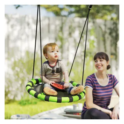 AIYAPLAY Kid Nest Swing Seat, 60cm Diameter Round Saucer Swing Set, Black