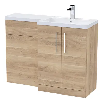 Level Furniture Combination Vanity Basin and WC Unit Right Hand - 1100mm x 390mm - Bleached Cune