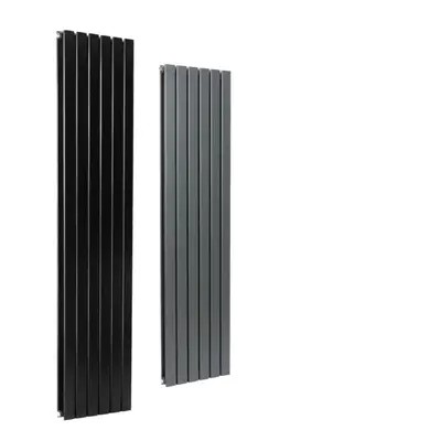 (Black, 1600x408 mm Double) MCC Radiator Horizontal Vertical Designer Flat Panel Central Heating