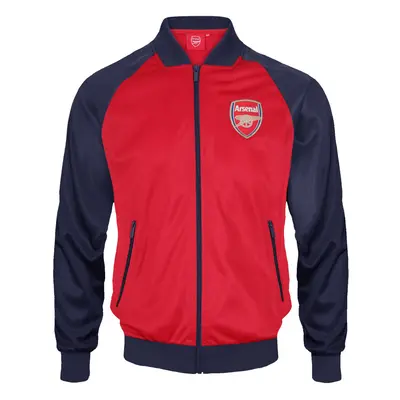 (Red, Large) Arsenal FC Official Football Gift Mens Retro Track Top Jacket