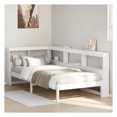 vidaXL Bookcase Bed without Mattress White 100x200 cm Solid Wood Pine