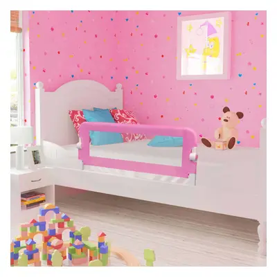 vidaXL Toddler Safety Bed Rail Pink 120x42cm Polyester Protective Guard Gate