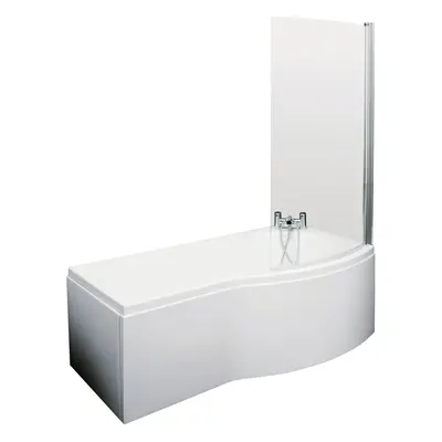 Right Hand Shower Bath Bundle - Includes Tub, Curved 6mm Safety Glass Screen and Front Panel - 1