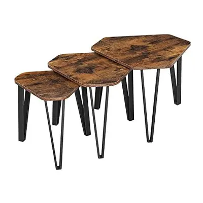 Nesting Coffee Table Set of End Tables for Living Room Stacking Side Tables Sturdy and Easy Asse