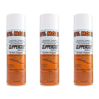 3 bottles of Clippercide Spray for Hair Clippers - 5-in-1 Formula - 425g