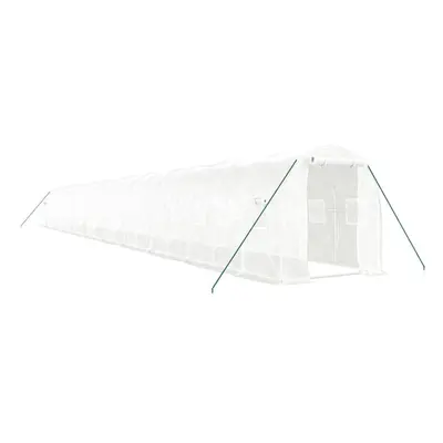 (white, x x m) vidaXL Greenhouse Walk in Greenhouse with Steel Frame Patio Outdoor Grow House