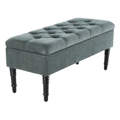 Linen Upholstered Storage Bench